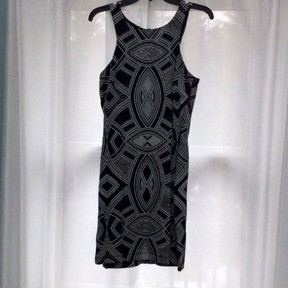 Speechless Black and White Geometric Dress